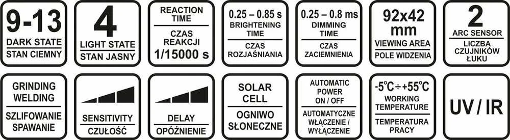 Sthor Toya Sa Poland Automatiškai tamsėjanti suvirinimo kaukė / skydelis (74480)