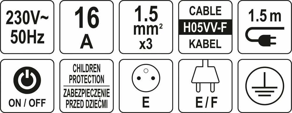 STHOR ilgintuvas / juostelė su įžeminimu, 4 lizdai, 1,5 m