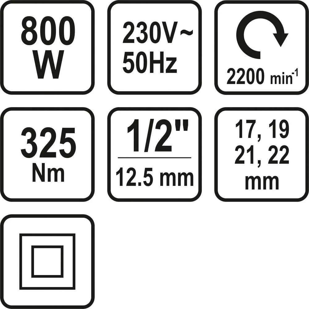 Toya STHOR 57091-Ratų veržliaraktis/325nm elektrinis 800W