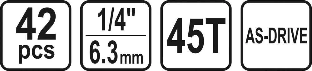 Sthor Toya Sa Poland Galvučių su terkšle rinkinys | 6.3 mm (1/4") | 42 vnt. (58641)