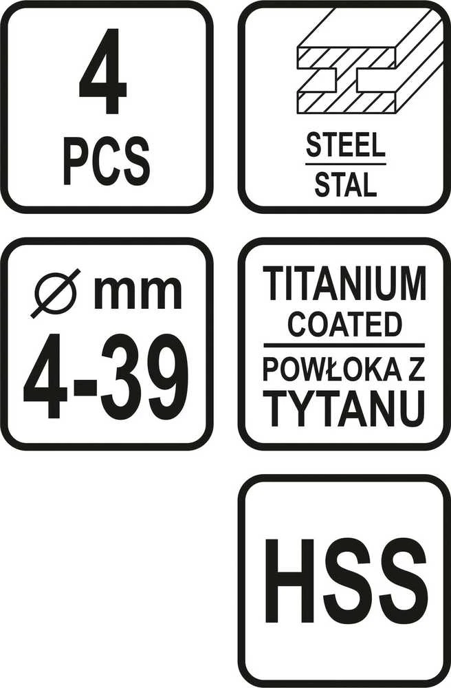 Grąžtas GRĄŽIMO RINKINYS STHOR STEP 4 vnt.