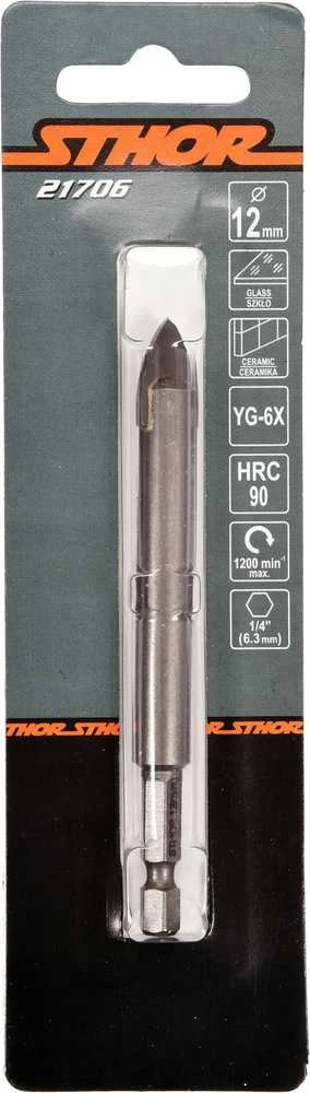 Grąžtas STHOR grąžtai DO SZKŁA I CERAMIKI 12mm HEX