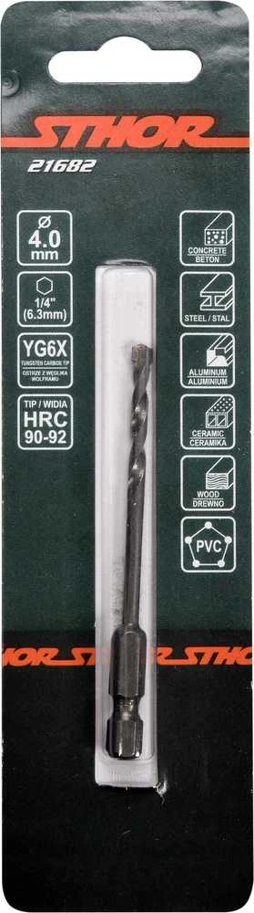 Toya Sa Poland Grąžtas universalus su Hex 6.3 mm (1/4") galu | 4.0 mm (21682)