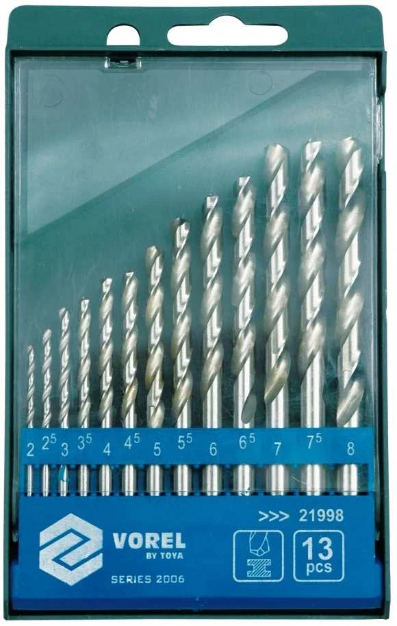 Grąžtas Toya Sa Poland Grąžtų metalui rinkinys | HSS | 2,0-8,0 mm | 13 vnt. (21998)