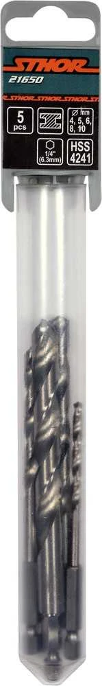 Grąžtas Toya Sa Poland Grąžtų rinkinys su Hex 6.3 mm (1/4") galu | HSS 4241 | 4 - 10 mm | 5 vnt. (21650)