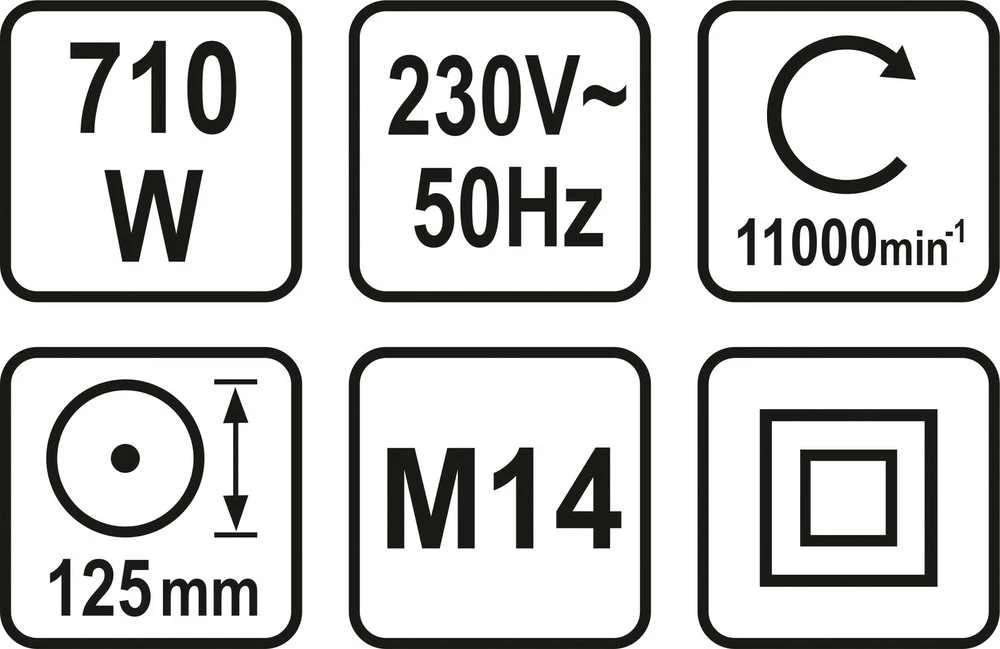 Toya Sa Poland Elektrinis kampinis šlifuoklis | 710 W | 125 mm (79095)