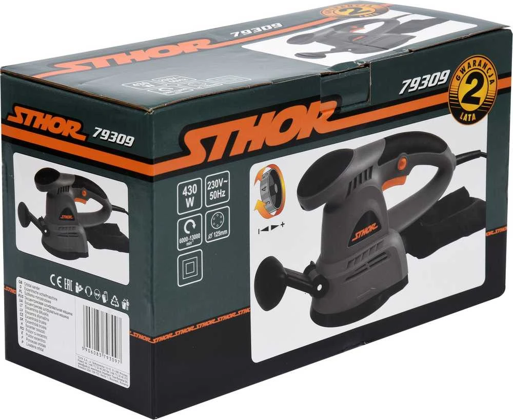STHOR šlifuoklis ekscentrinis 125mm 430W 79309