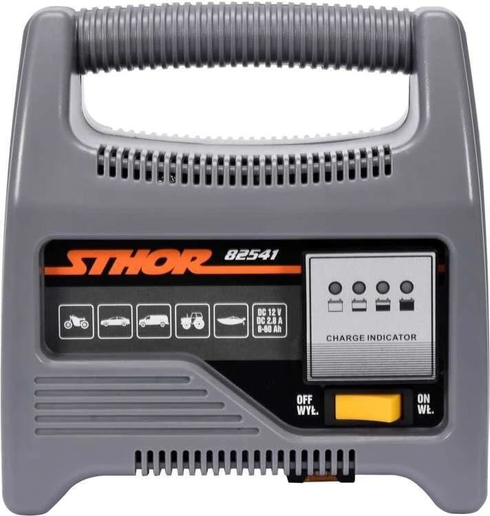 STHOR 12V akumuliatoriaus kroviklis su LED indikatoriumi