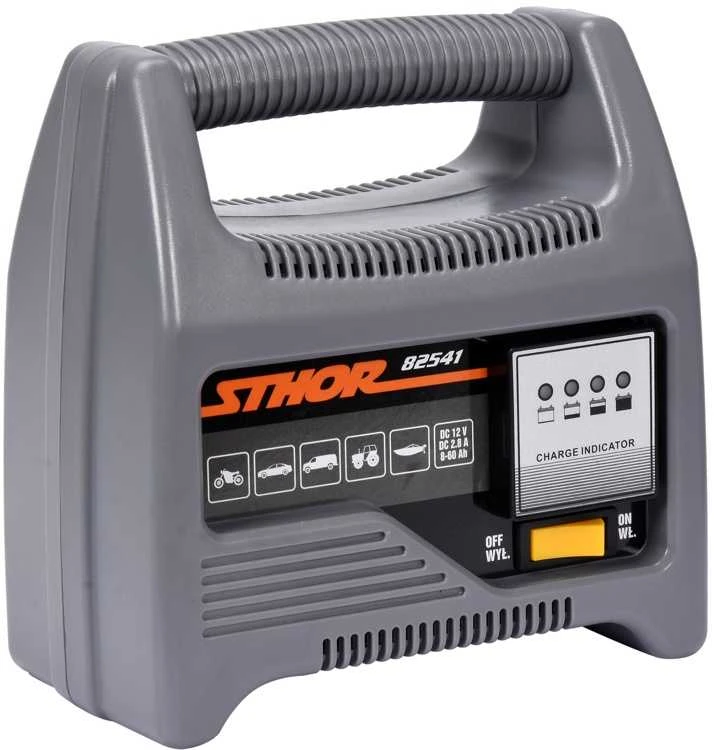 STHOR 12V 2.8A akumuliatorių įkroviklis su LED indikacija