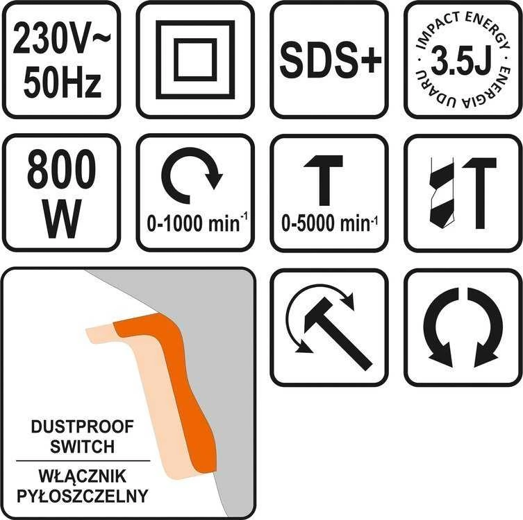 Sthor „Toya Sa Poland“ perforatorius SDS PLUS | 800 W (79053)