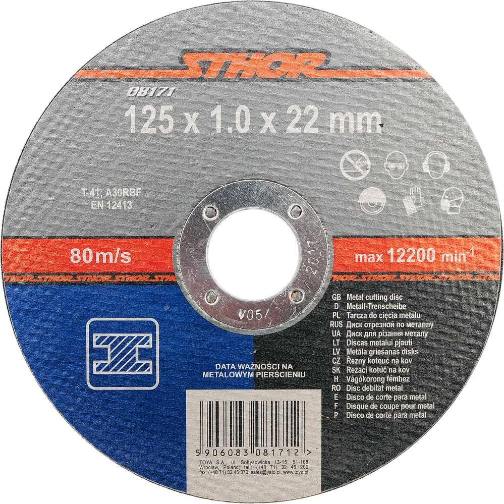 STHOR metalo pjovimo diskas 125 x 1,0 mm 08171