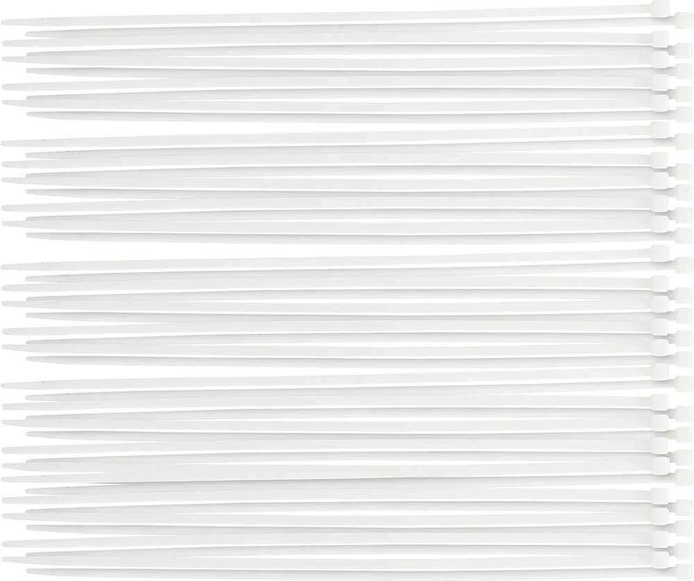 Bgs Technic Suveržimo dirželių asortimentas | balti | 4,8 x 250 mm | 50 vnt.. (80770)