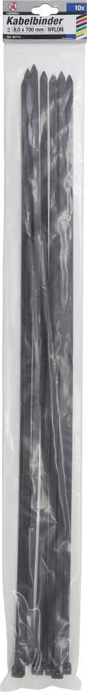 Bgs Technic Suveržimo dirželių asortimentas | juodi | 8,0 x 700 mm | 10 vnt. (80773)