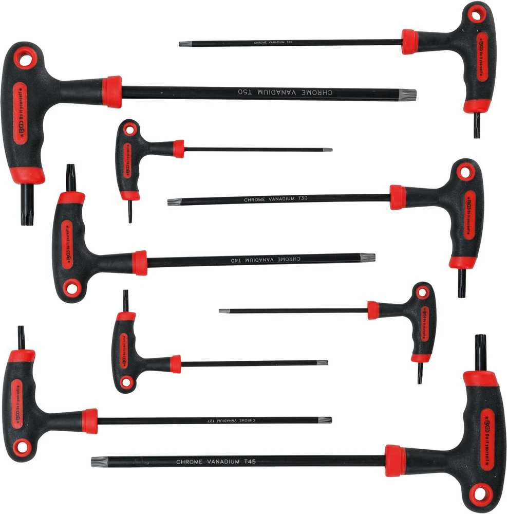 Bgs Technic T-rankenėlių atsuktuvų rinkinys | T-Star su skyle (Torx) | T10-T50 | 9 vnt. (7880)