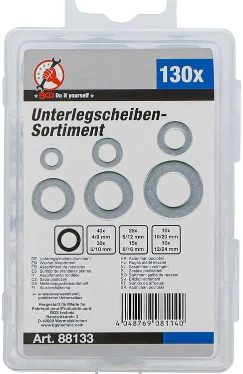 Bgs Technic Tarpinių asortimentas | Ø 4 - 12 mm (vidinis skersmuo) | 130 vnt. (88133)