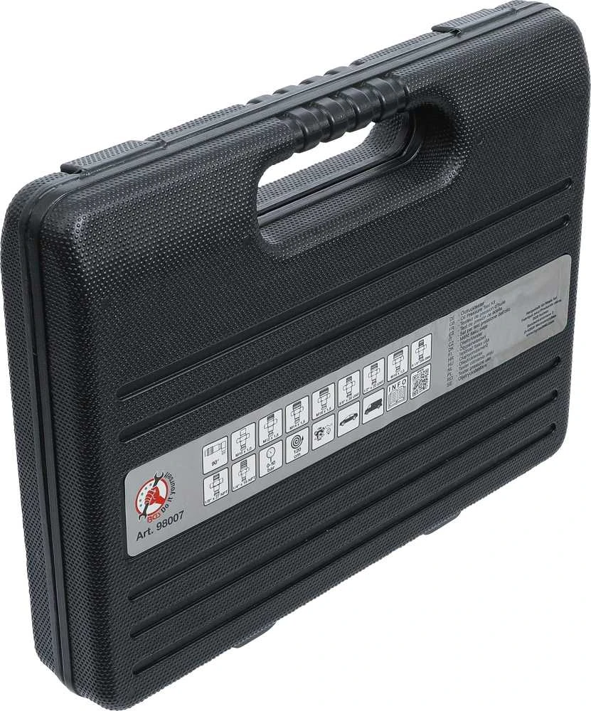 Bgs Technic Tepalo slėgio/spaudimo matuoklis su ilga žarna ir adapteriais (98007)