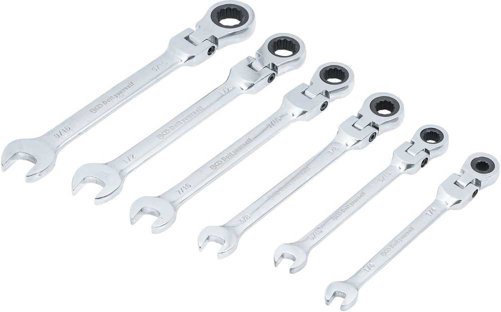 Bgs Technic Terkšlinių raktų rinkinys | šarnyriniai | Coliniai dydžiai | 1/4"-9/16" | 6 vnt. (30005)