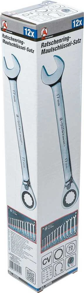 Bgs Technic Terkšlinių raktų rinkinys | su reversu | 8 - 19 mm | 12 vnt. (30008)