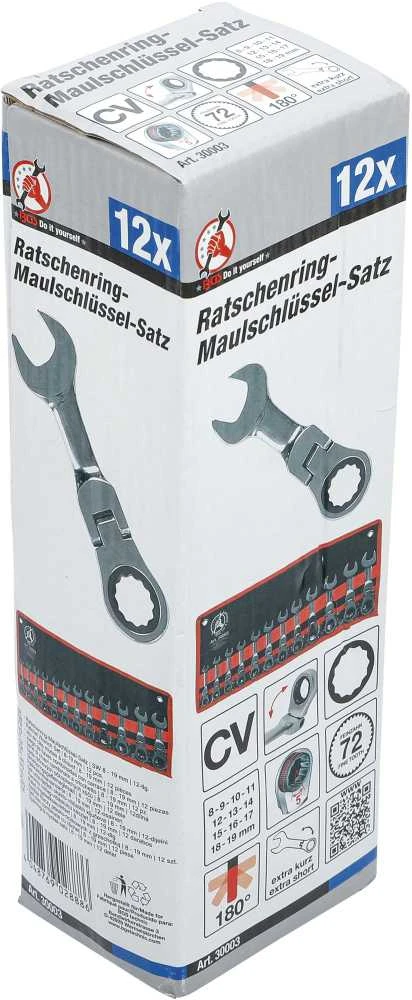 Bgs Technic Terkšlinių trumpų šarnyrinių raktų rinkinys | 8-19 mm | 12 vnt. (30003)