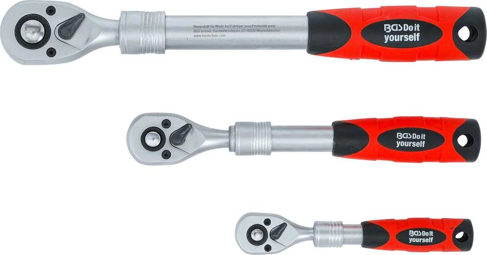 Bgs Technic Terkšlių rinkinys | ištraukiamos | 6,3 mm (1/4") / 10 mm (3/8") / 12,5 mm (1/2") | 3 vnt. (72113)