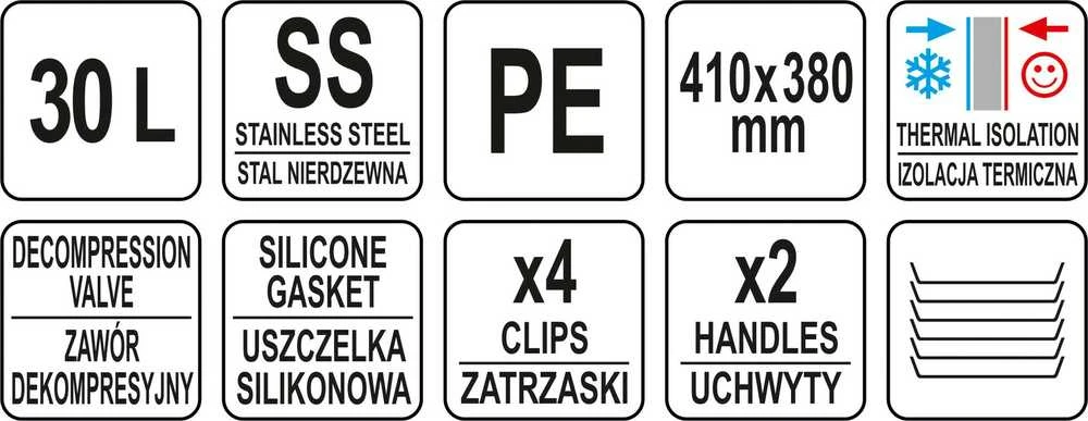 Yato Toya Sa Poland Termosas maisto transportavimui apvalus 30l (YG-09226)