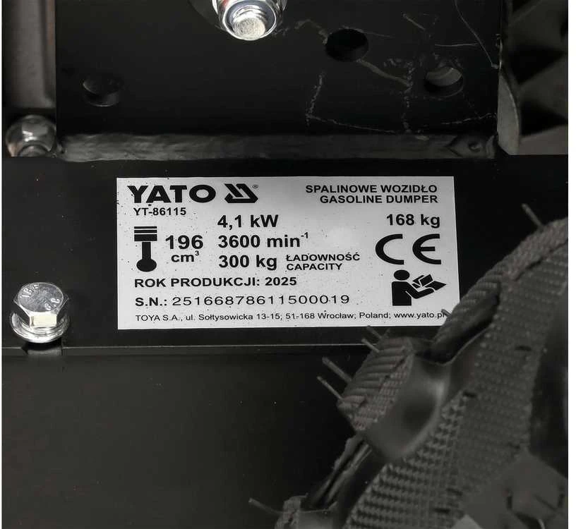 Yato Toya Sa Poland Benzininis savivartis | mini | 300 kg | 196 cm3 (YT-86115)
