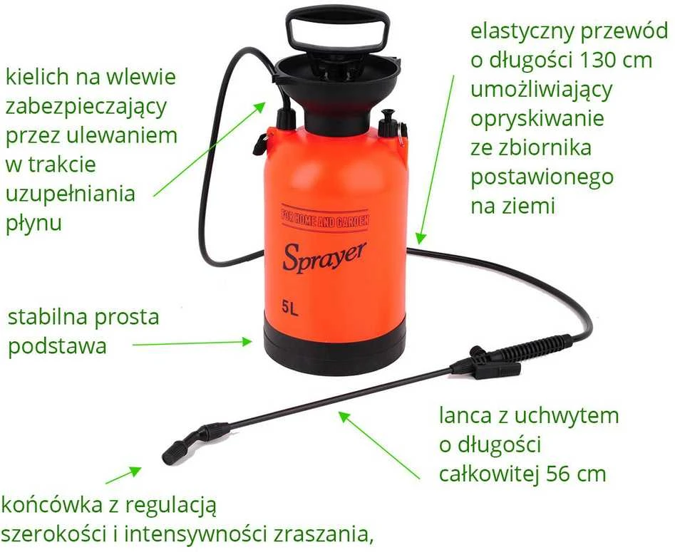 Toya Sa Poland Slėginis purkštuvas | 5 l | iki 3 m | 0,2 MPa (89516)