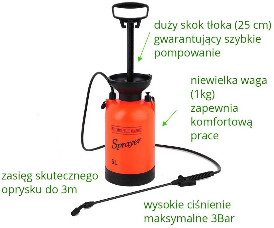 Toya Sa Poland Slėginis purkštuvas | 5 l | iki 3 m | 0,2 MPa (89516)