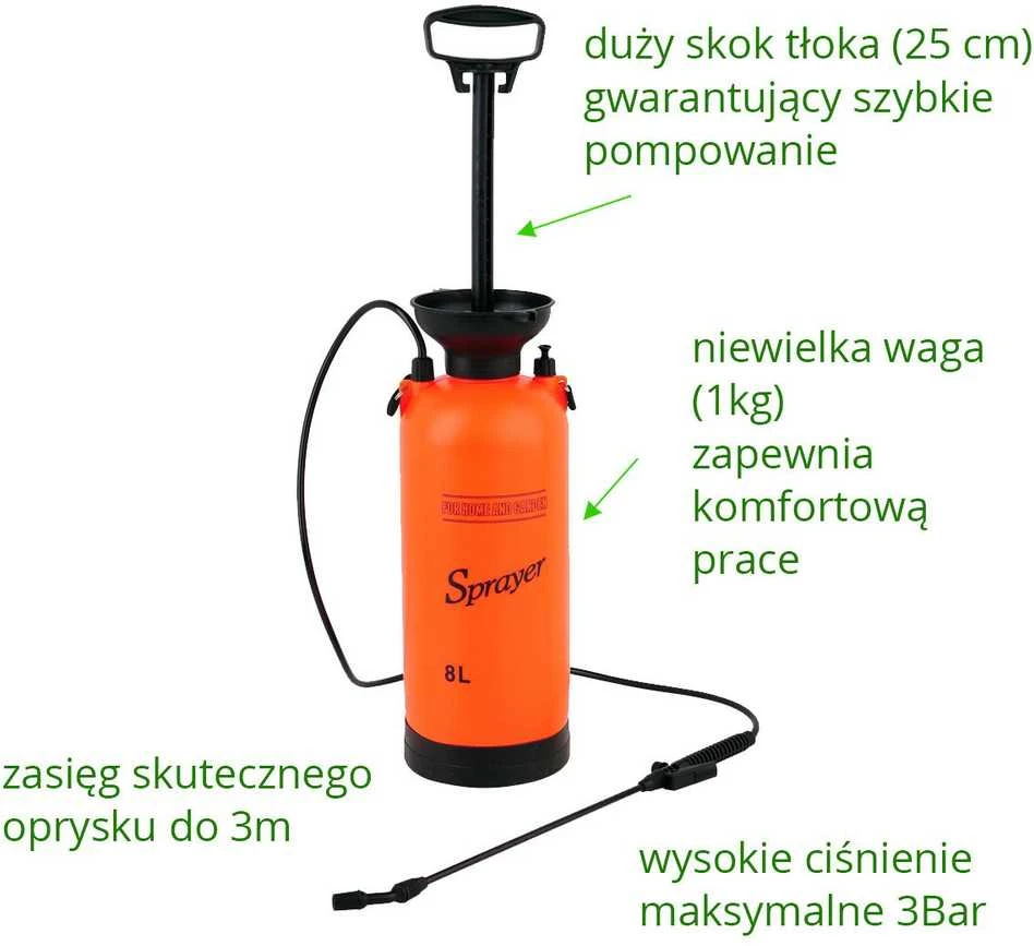 Toya Sa Poland Slėginis purkštuvas | 8 l | iki 3 m | 0,2 MPa (89519)