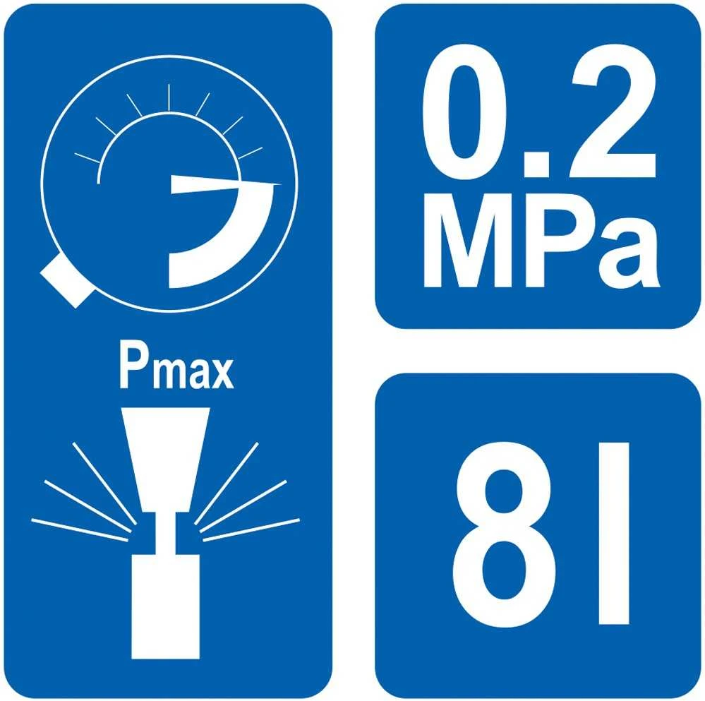 Toya Sa Poland Slėginis purkštuvas | 8 l | iki 3 m | 0,2 MPa (89519)
