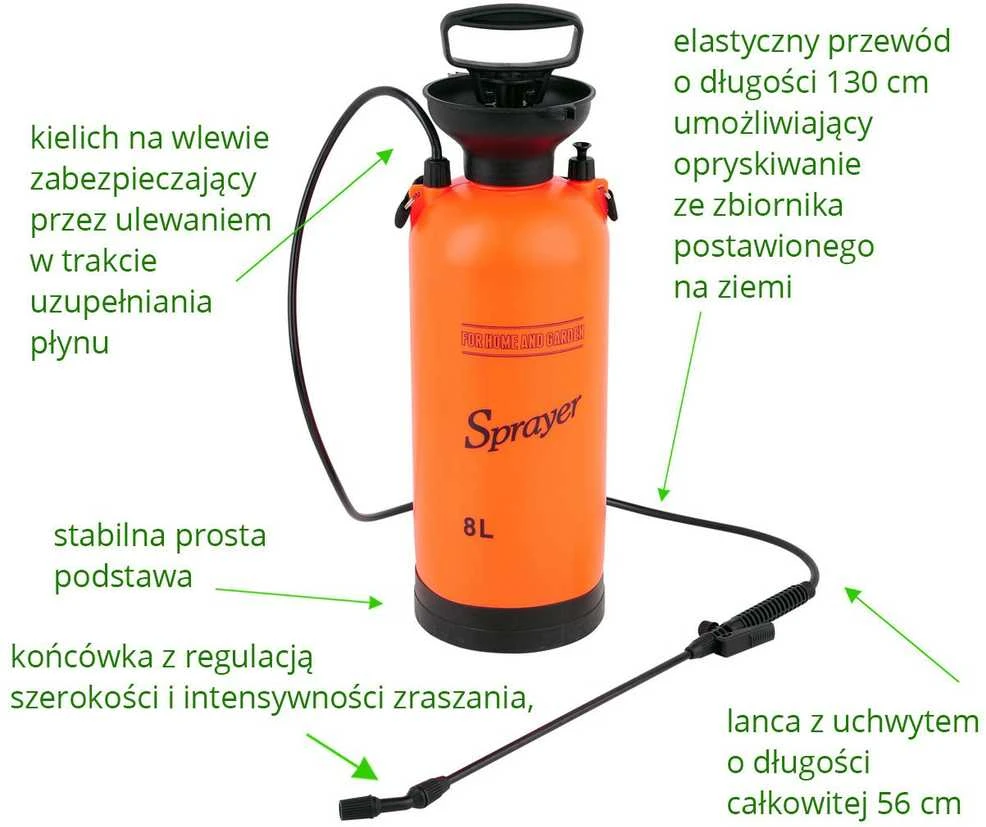 Toya Sa Poland Slėginis purkštuvas | 8 l | iki 3 m | 0,2 MPa (89519)