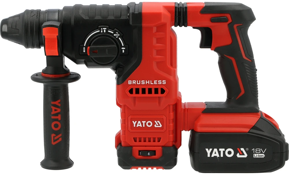Yato Toya Sa Poland Akumuliatorinis perforatorius SDS Plus su bešepetėliu varikliu, 18 V, 2,8 J, 2 x 4 Ah (YT-827724)