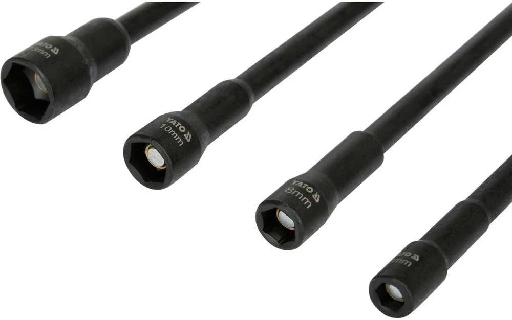 Toya Sa Poland Antgaliai - galvutės magnetinės CR-V | 1/4" | 150 mm | 4 vnt | 6-13 mm (YT-04642)
