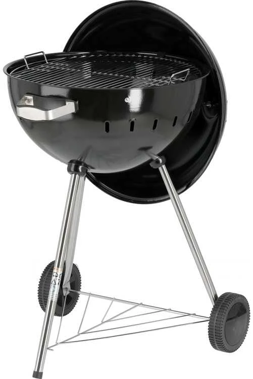 Toya Sa Poland Apvalus anglies grilis, lauko gaminimui, didelis kepimo paviršius, nešiojamas sodo grilis, juodas BBQ