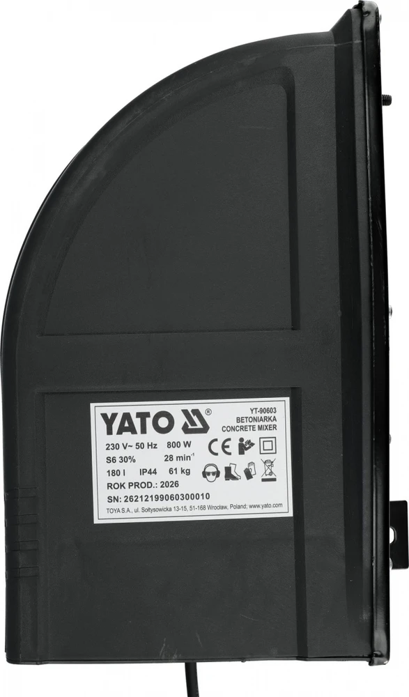 Toya Sa Poland Betono maišyklė | 800 W | 180 l (YT-90603)