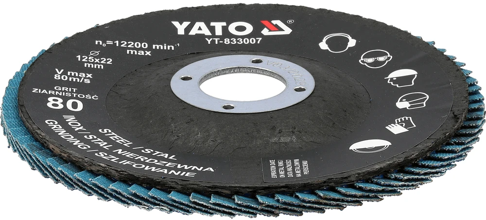 Toya Sa Poland Cirkonio lapelinis šlifavimo diskas | P80 | 125 x 22 mm (YT-833007)