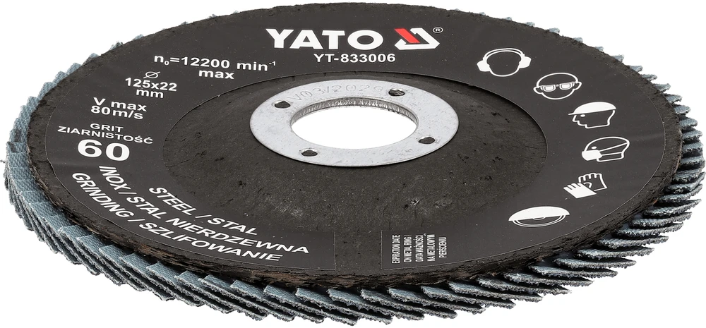 Toya Sa Poland Cirkonio lapelinis šlifavimo diskas | P60 | 125 x 22 mm (YT-833006)
