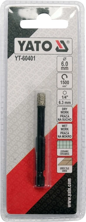 Yato Toya Sa Poland Deimantinė karūnėlė | 6,3 mm (1/4") | 6 mm (YT-60401)