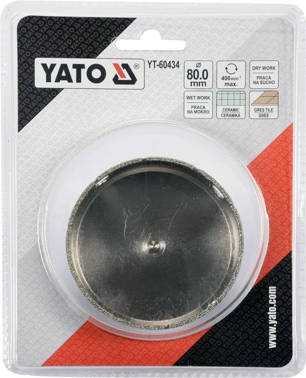 Grąžtas Deimantinė gręžimo karūna Yato YT-60434; 80 mm