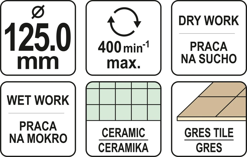 Deimantinė gręžimo karūna Yato YT-60436; 125 mm