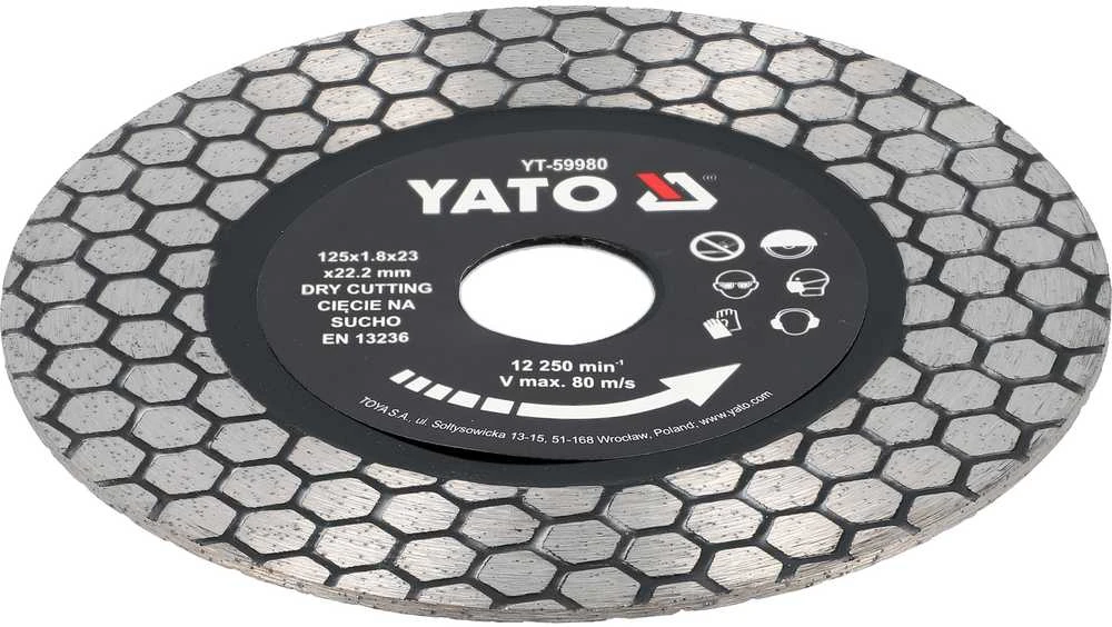 Yato Toya Sa Poland Deimantinis pjovimo diskas keramikai ir granitui | 125 × 23 × 22,23 mm (YT-59980)