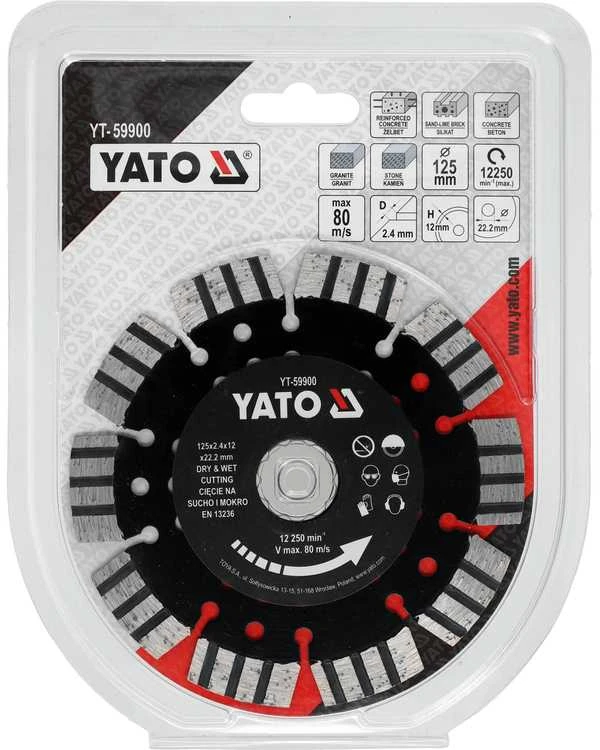 Yato Toya Sa Poland Deimantinis pjovimo diskas gelžbetoniui | 125 × 12 × 22,2 mm (YT-59900)