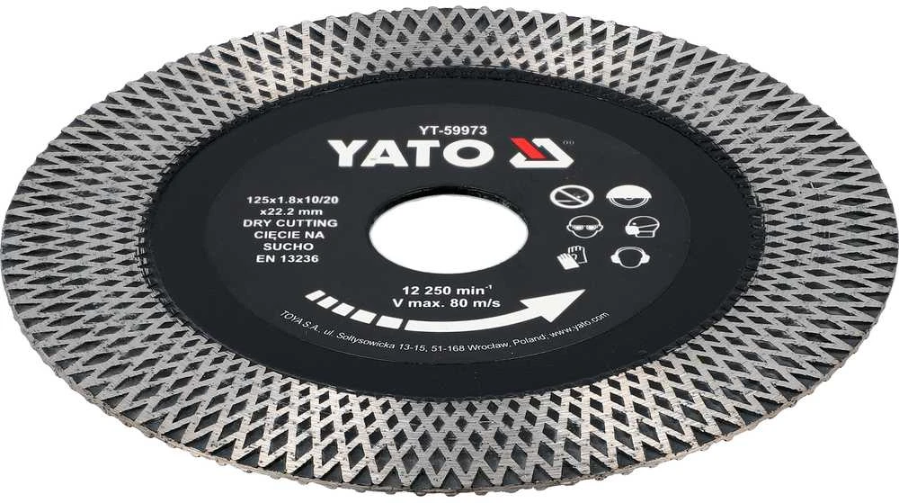 Yato Toya Sa Poland Deimantinis pjovimo diskas keramikai | 125 × 22,23 mm, segmentas 1,8 × 10/20 mm (YT-59973)