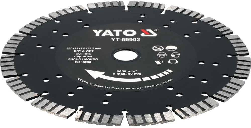 Toya Sa Poland Deimantinis pjovimo diskas gelžbetoniui | 230 × 12 × 22,23 mm (YT-59902)