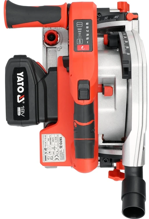 Yato Toya Sa Poland Diskinis pjūklas giluminis akumuliatorinis | 140 mm | 52 (90˚) 38 (45˚) mm | 18V | 4 AH (YT-821701)