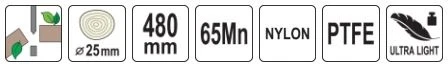 Yato Toya Sa Poland Dvirankės genėjimo žirklės atraminio tipo, nailoninėmis rankenomis 480 mm (YT-88307)