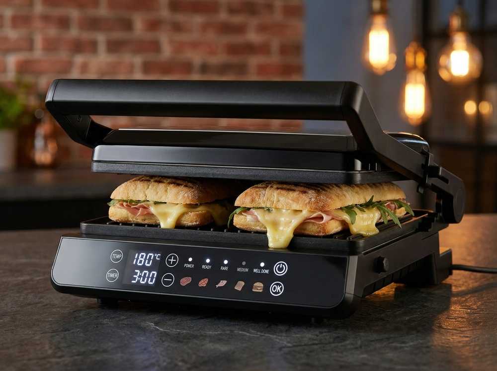Toya Sa Poland Elektrinis grilis / vaflių keptuvė | 2IN1 | 2000W | LED CONTROL (67440)