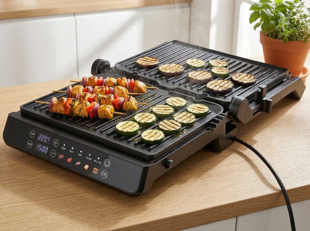 Toya Sa Poland Elektrinis grilis / vaflių keptuvė | 2IN1 | 2000W | LED CONTROL (67440)