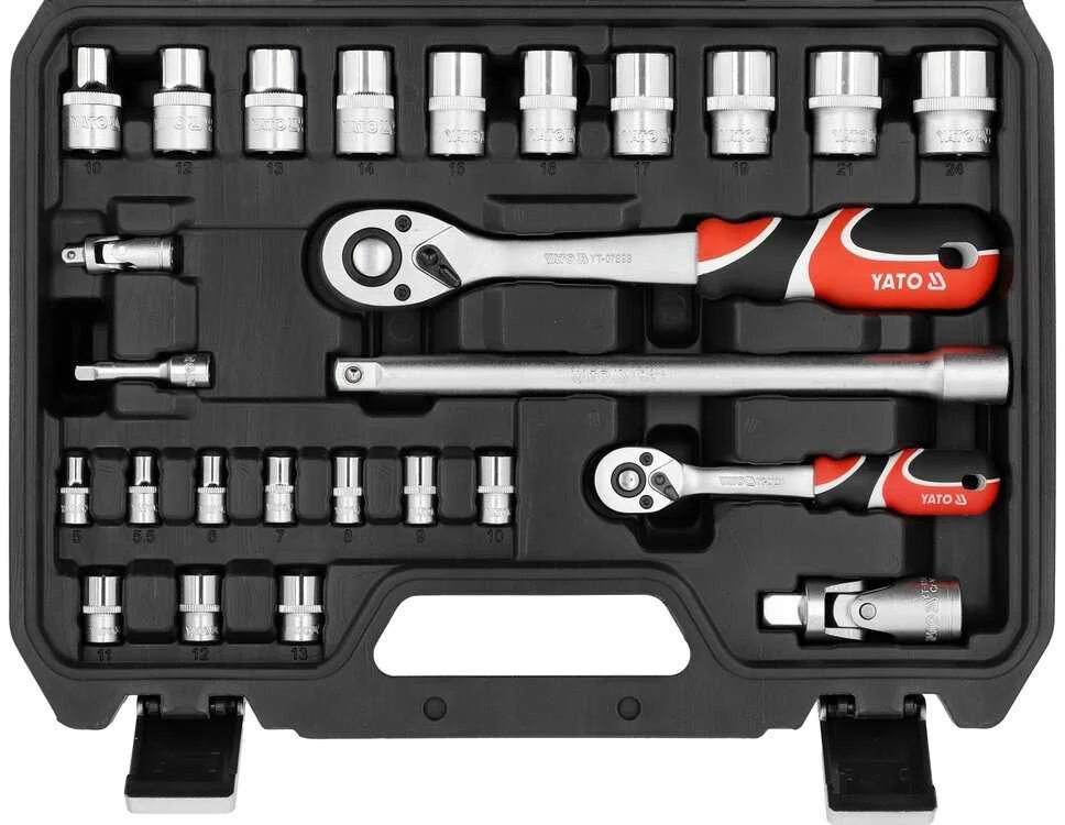Yato Toya Sa Poland Galvučių ir įrankių rinkinys – profesionalus, AS-Drive – 1/4" ir 1/2", 41 vnt (YT-38742)