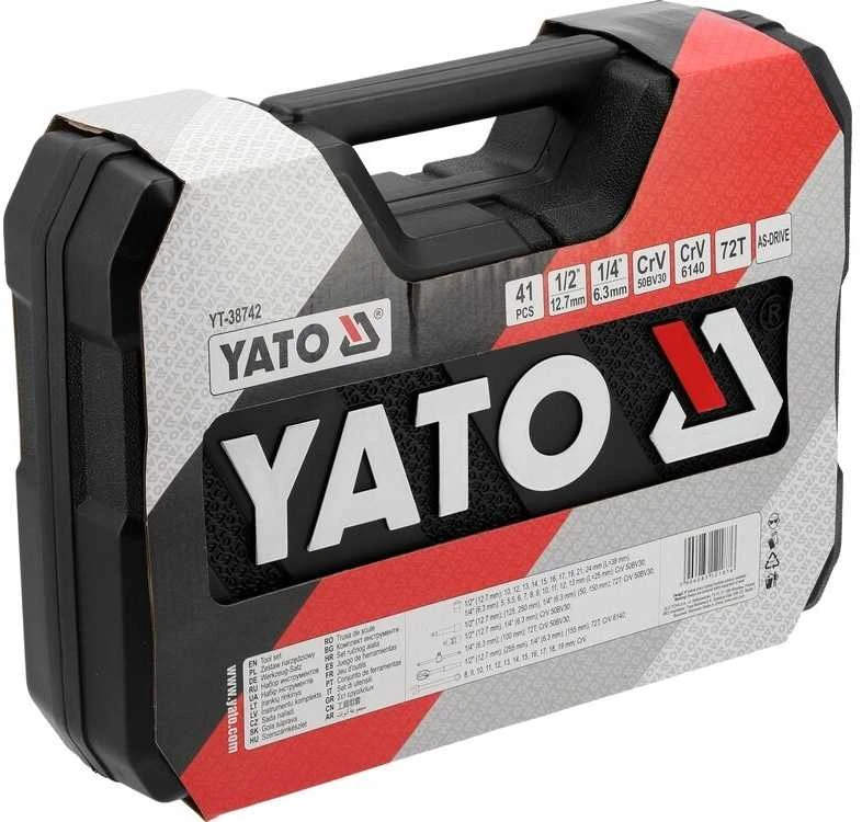 Yato Toya Sa Poland Galvučių ir įrankių rinkinys – profesionalus, AS-Drive – 1/4" ir 1/2", 41 vnt (YT-38742)
